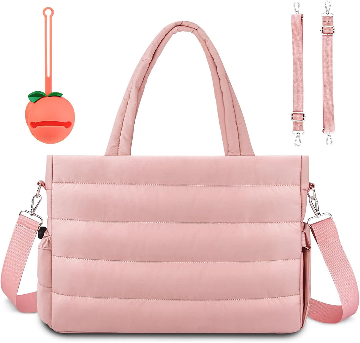 Diaper Bag Tote, Baby Diaper Tote Bags Crossbody Hospital Bag Travel Large Mommy Bag, with Silicone Pacifier Case