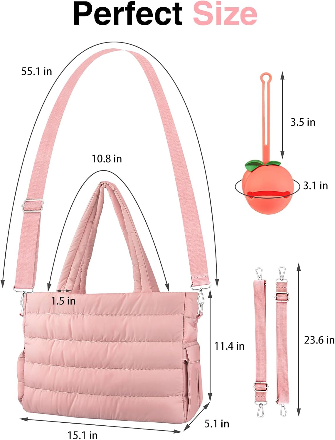 Diaper Bag Tote, Baby Diaper Tote Bags Crossbody Hospital Bag Travel Large Mommy Bag, with Silicone Pacifier Case