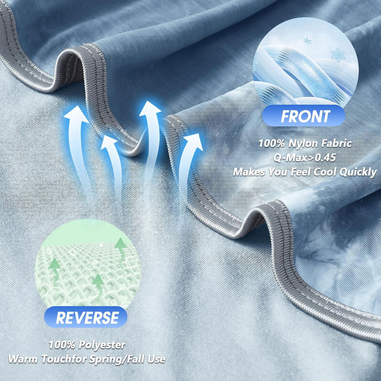 Cooling Blanket King Size for Hot Sleepers Light Blue