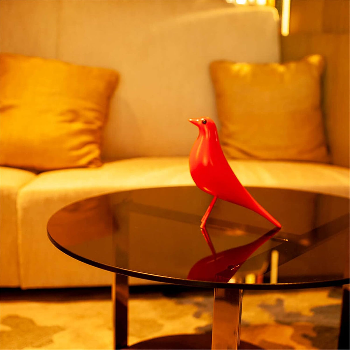 Mid Century House Bird - Sculpture Replica,Mid Century Desk Modern Decor, Pigeon for Desk, Mid Century Decor Statue(Red)