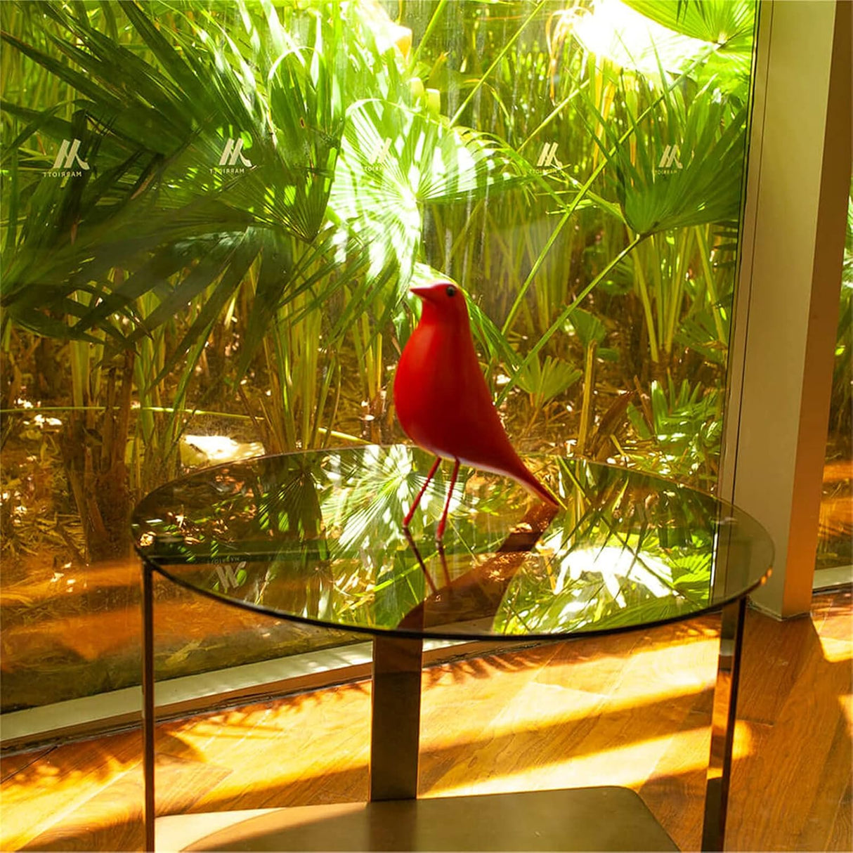Mid Century House Bird - Sculpture Replica,Mid Century Desk Modern Decor, Pigeon for Desk, Mid Century Decor Statue(Red)