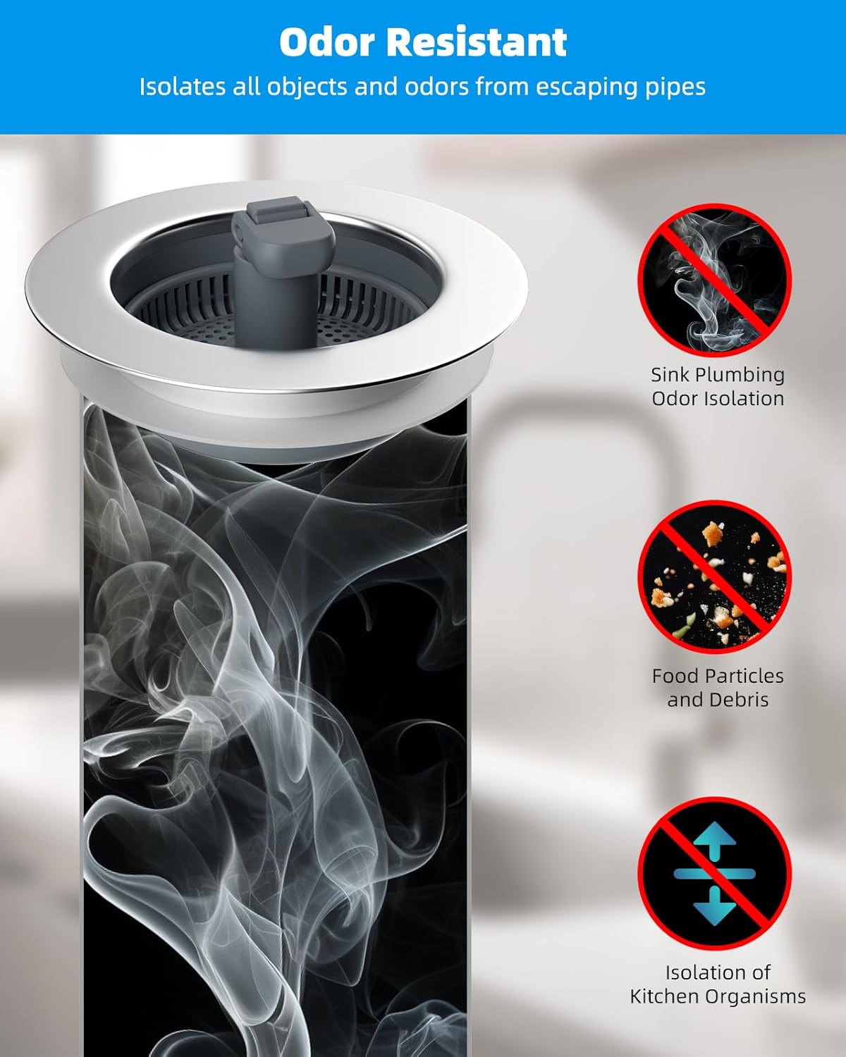 3 in 1 Bathroom & Kitchen Sink Drain Strainer