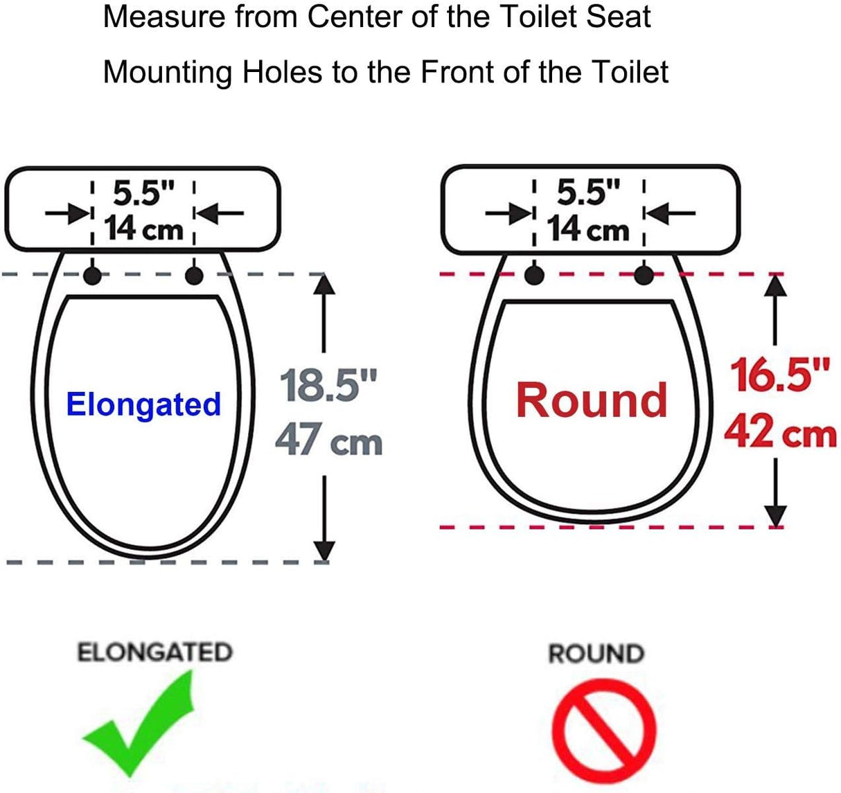 Premium Elongated Toilet Seat with Toilet Seat Bumpers