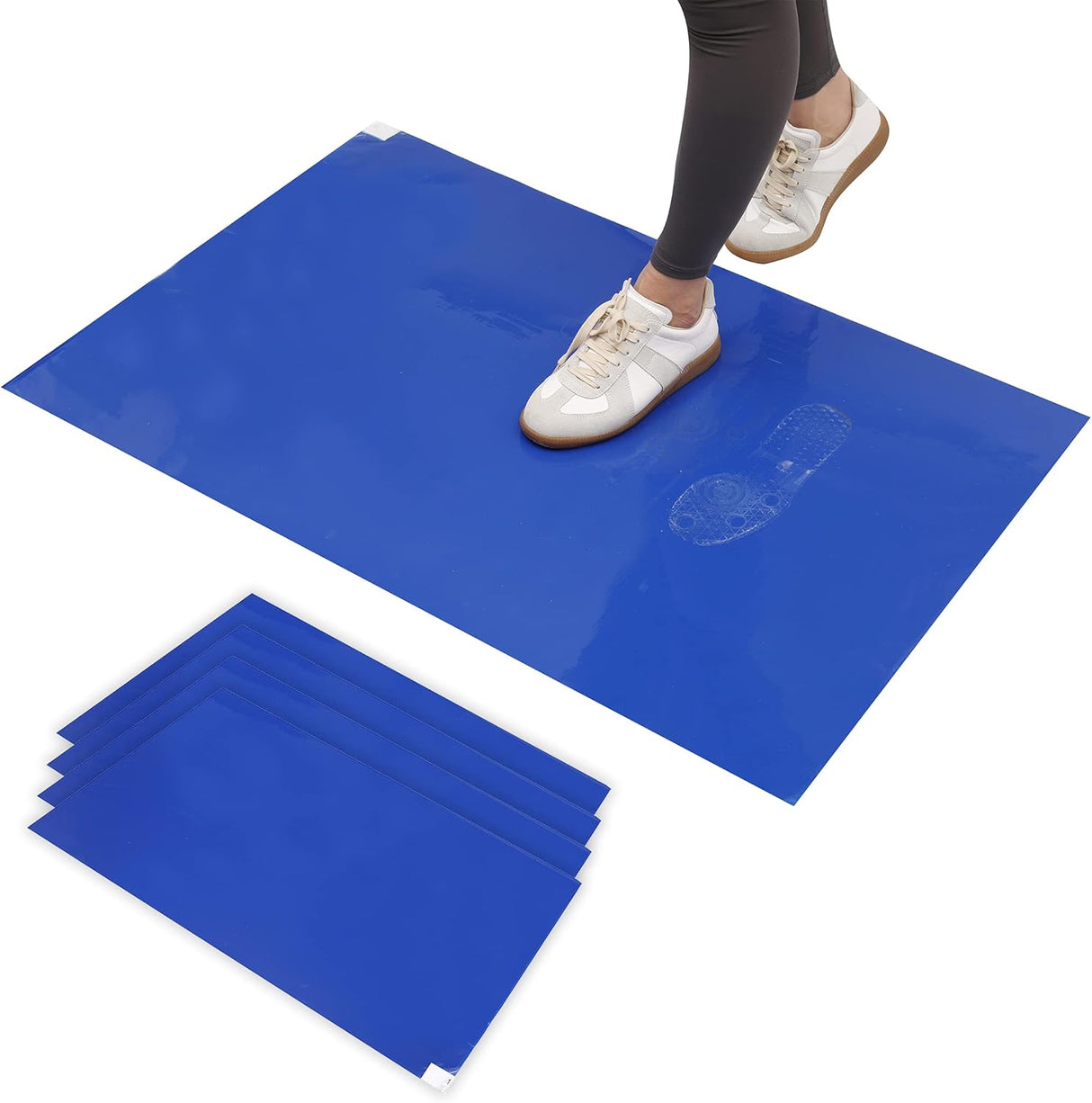 120 Sheets 24" x 36" Adhesive Mats - Sticky Mat for Laboratories, Homes, Construction Sites, and More - Remove Dust and Dirt from Shoes and Equipment Wheels -Blue
