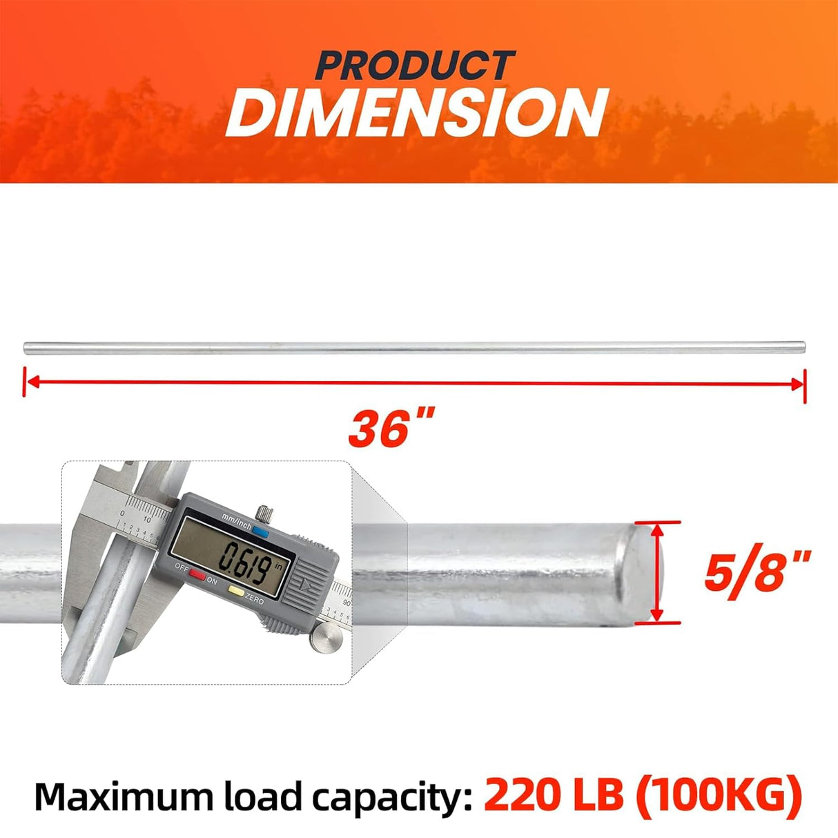 (2+4 Pack) 5/8" x 36" Zinc Plated Steel Rods and 5/8" Bore Solid Steel Shaft Collars, for Use as an Axle Shaft on Hand Trucks Dollies Wagons Wheelbarrows
