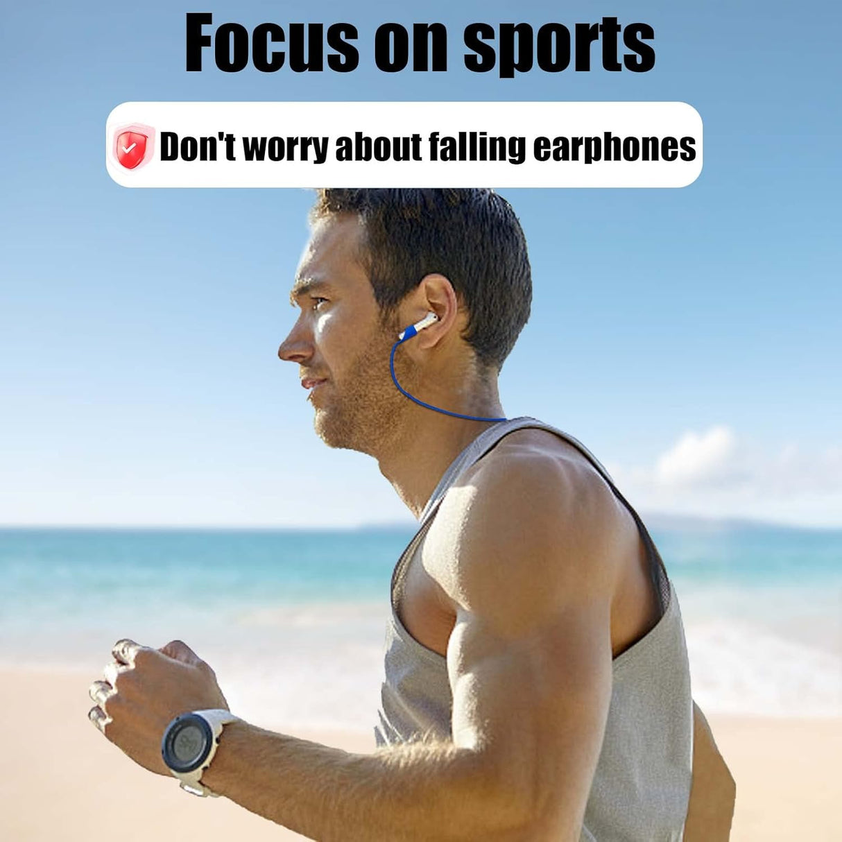 Airpod Strap,Magnetic Anti-Lost Air Pod Neck Strap Lanyard for AirPods 4/3/2/1,AirPod Pro 2/1 Soft Silicone Airpods Accessories Holder Strap for Running,Fitness,Dancing(White/Blue/Black)