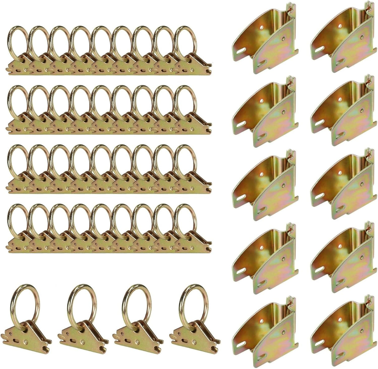 E-Track Wood Beam End Socket Accessories(10pcs) and E-Track O Ring Tie-Down Anchors(40pcs)