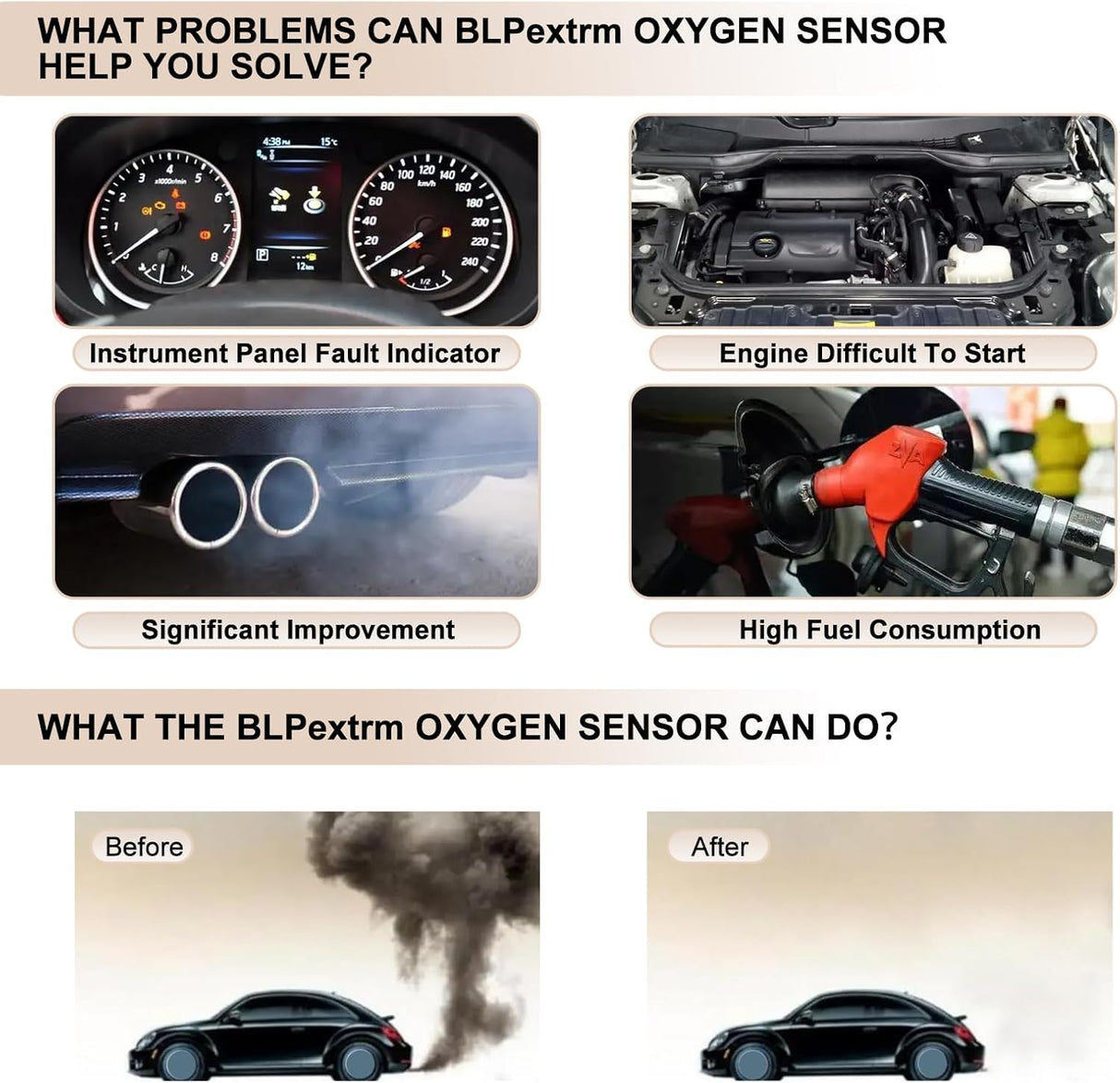 Oxygen O2 Sensor Upstream Downstream for Chry 300, for Dodge Challenger Charger Dakota Durango Grand Caravan Journey Neon Nitro, for Jeep Commander Grand Cherokee Wrangler JK 56028994AA, 56028994AB