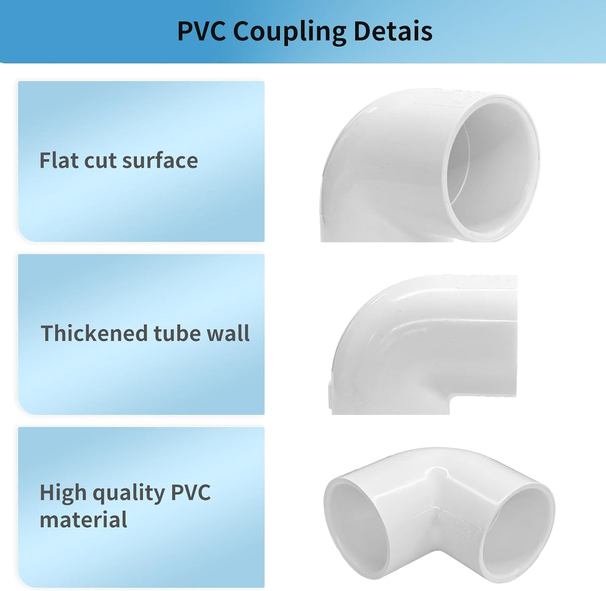 10 Pack 3/4" 90 Degree PVC Elbow Fittings, LESSO PVC Pipe Furniture Grade 2-Way Right Angle Connectors for DIY Shelves, Greenhouse, Sheds and Pipe Structures, SCH40 White