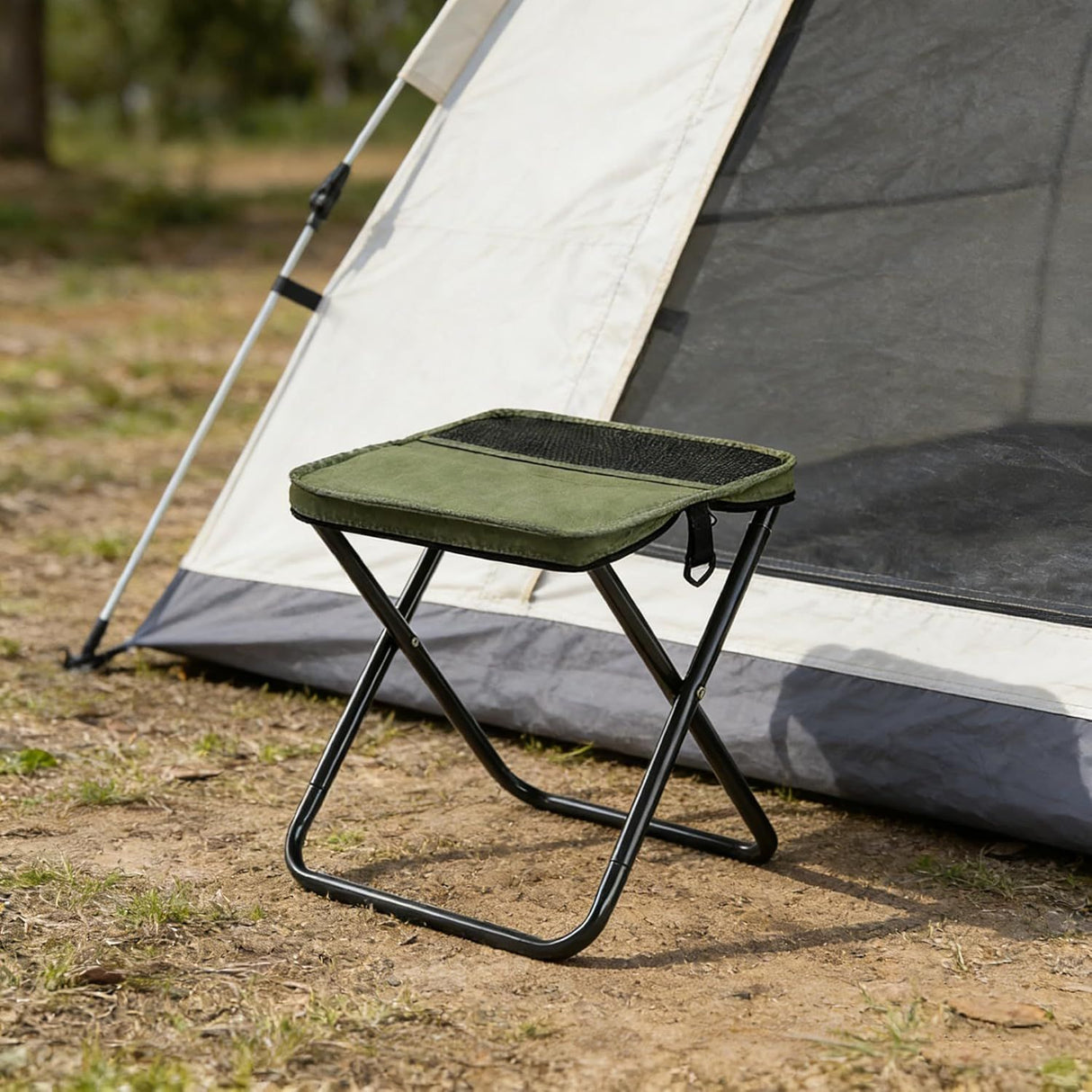 Outdoor Backpack Folding Stool, Pencil Case Stool, Portable Lightweight Camping Gear, Sports Folding Chair, Handbag Stool(Crossbody Bag Stool | Black)