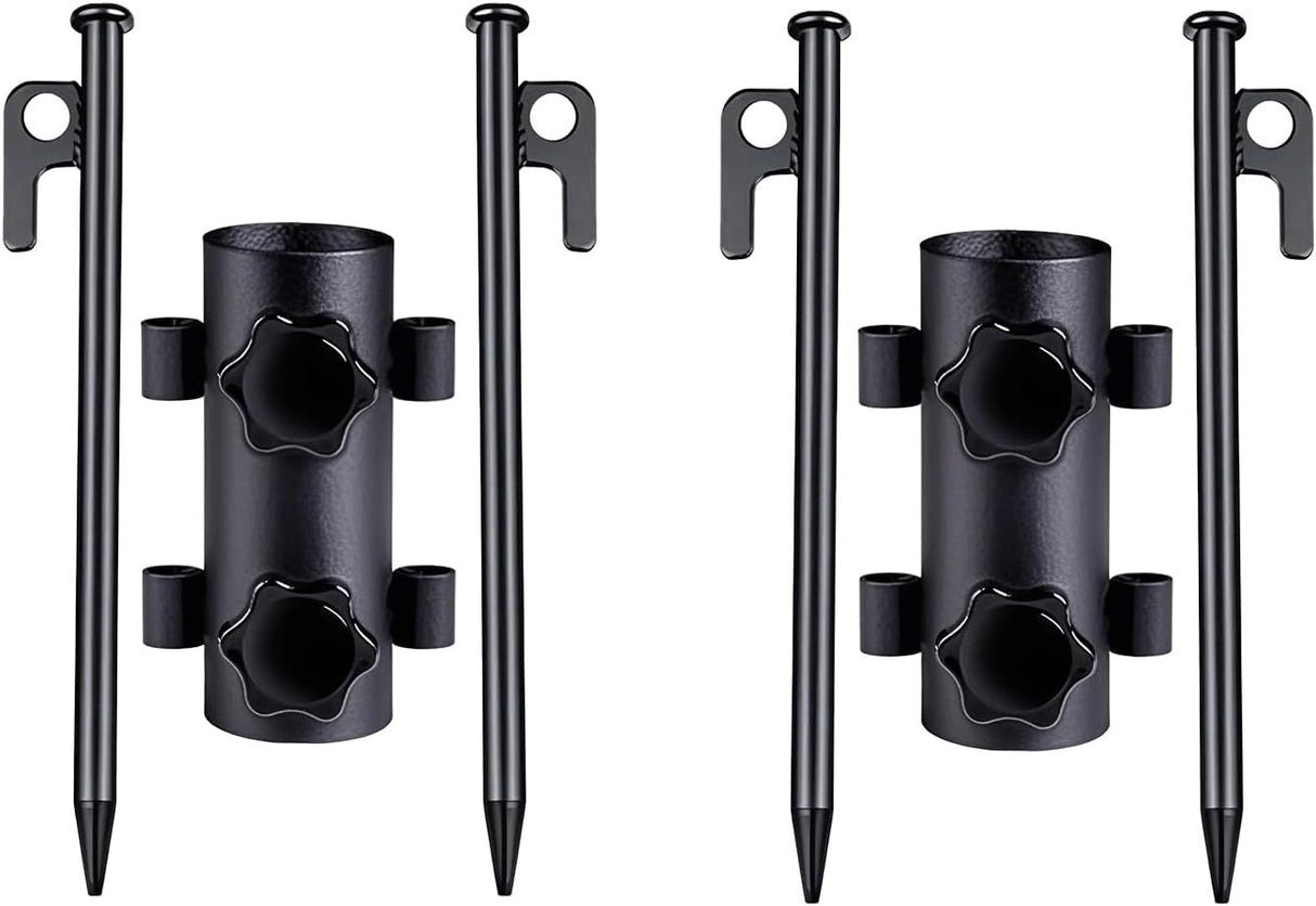 Portable Tent Holder Camping Tent Pole Holder Comes with 4 Ground Nails Tent Fixed Tube Pole Stand for Camping Fishing Hiking