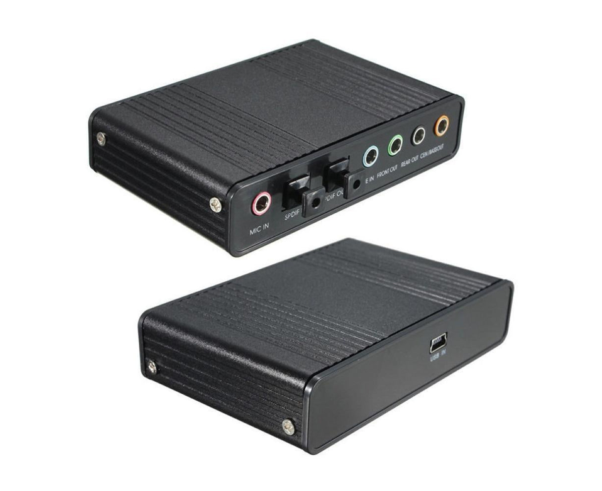 6 Channel USB 2.0 External 5.1 Optical S/PDIF Audio Sound Card Adapter for Win7 Black