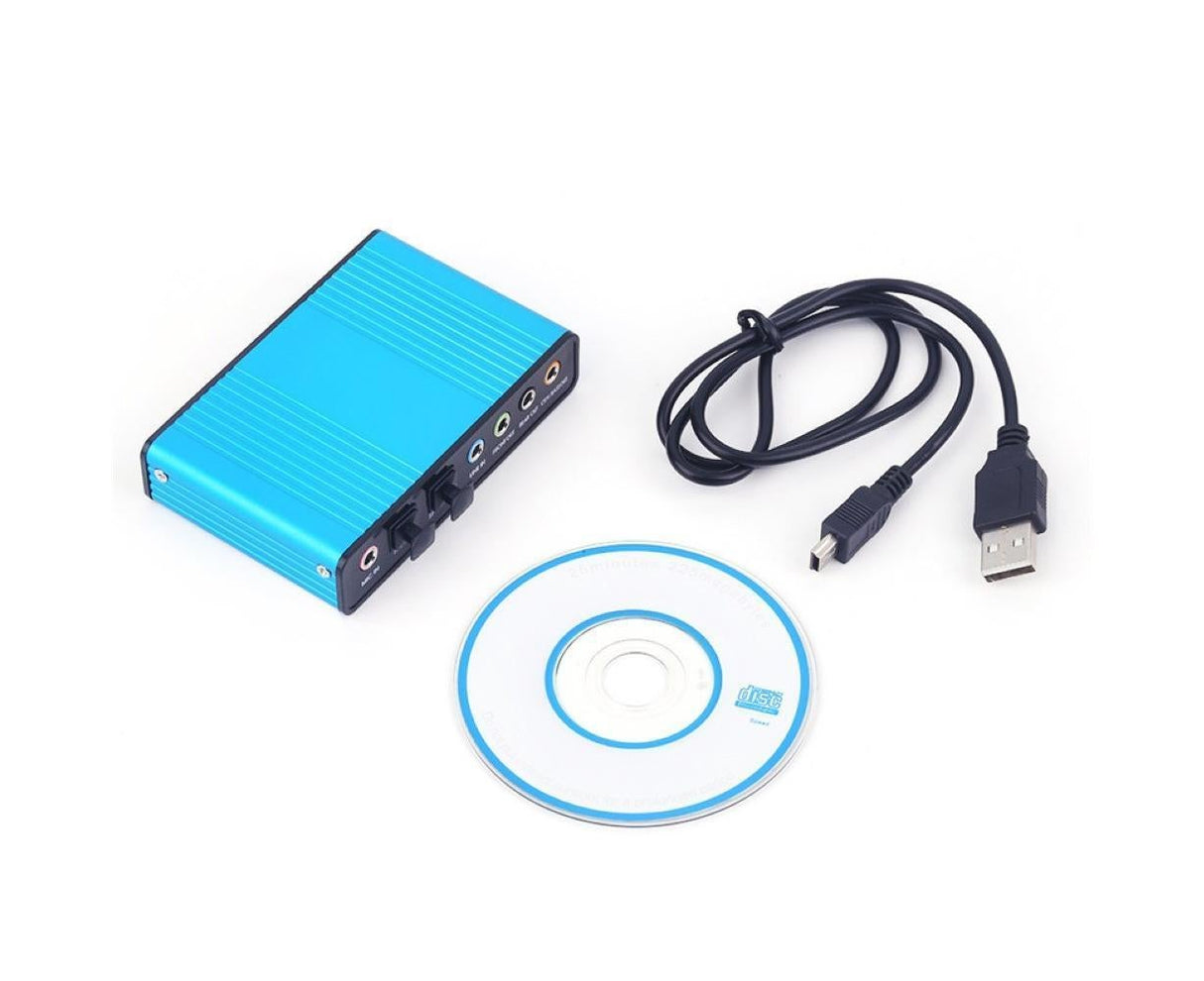 6 Channel USB 2.0 External 5.1 Optical S/PDIF Audio Sound Card Adapter for Win7 Black
