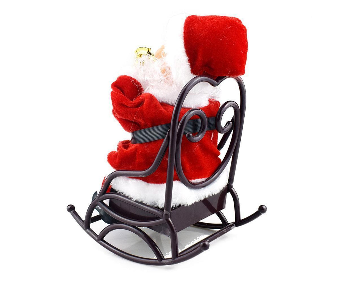 2024 Christmas Playing Saxophone Santa Claus in Chair with Music Electric Funny Santa Decoration Christmas Gifts