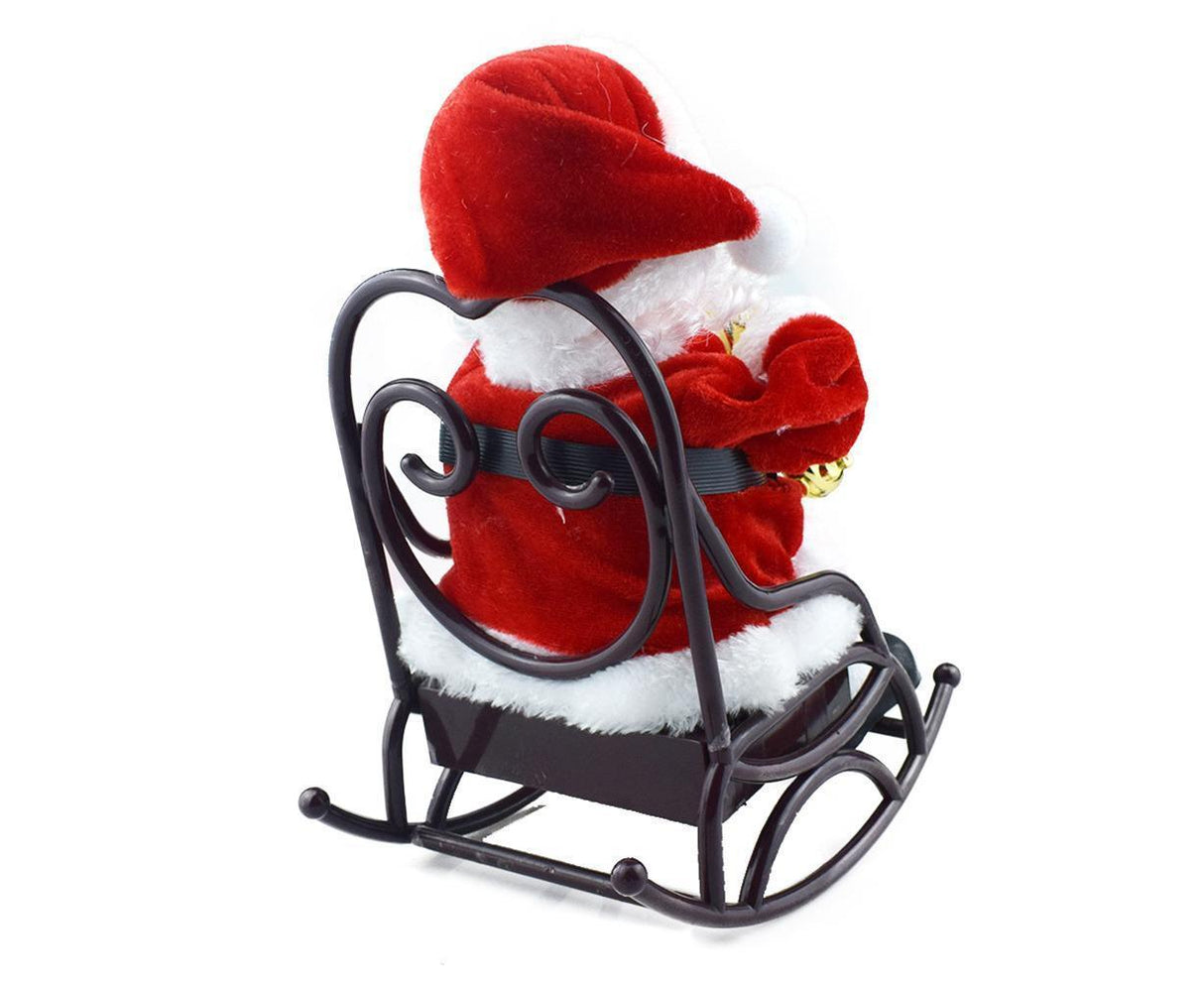 2024 Christmas Playing Saxophone Santa Claus in Chair with Music Electric Funny Santa Decoration Christmas Gifts