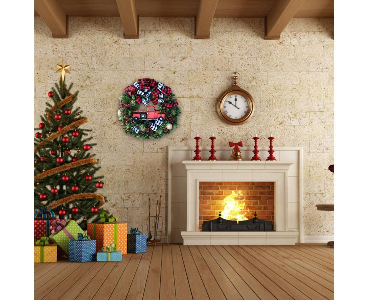 Christmas Wreath for Car, Truck or Festival Decoration LED Artificial Christmas Car Wreath - 25cm