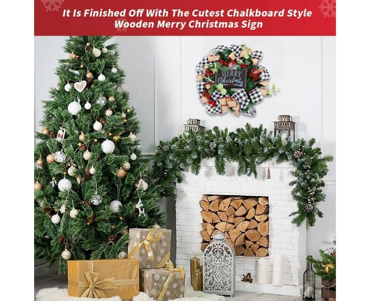 Christmas Wreath for Car, Truck or Festival Decoration LED Artificial Christmas Car Wreath - 25cm