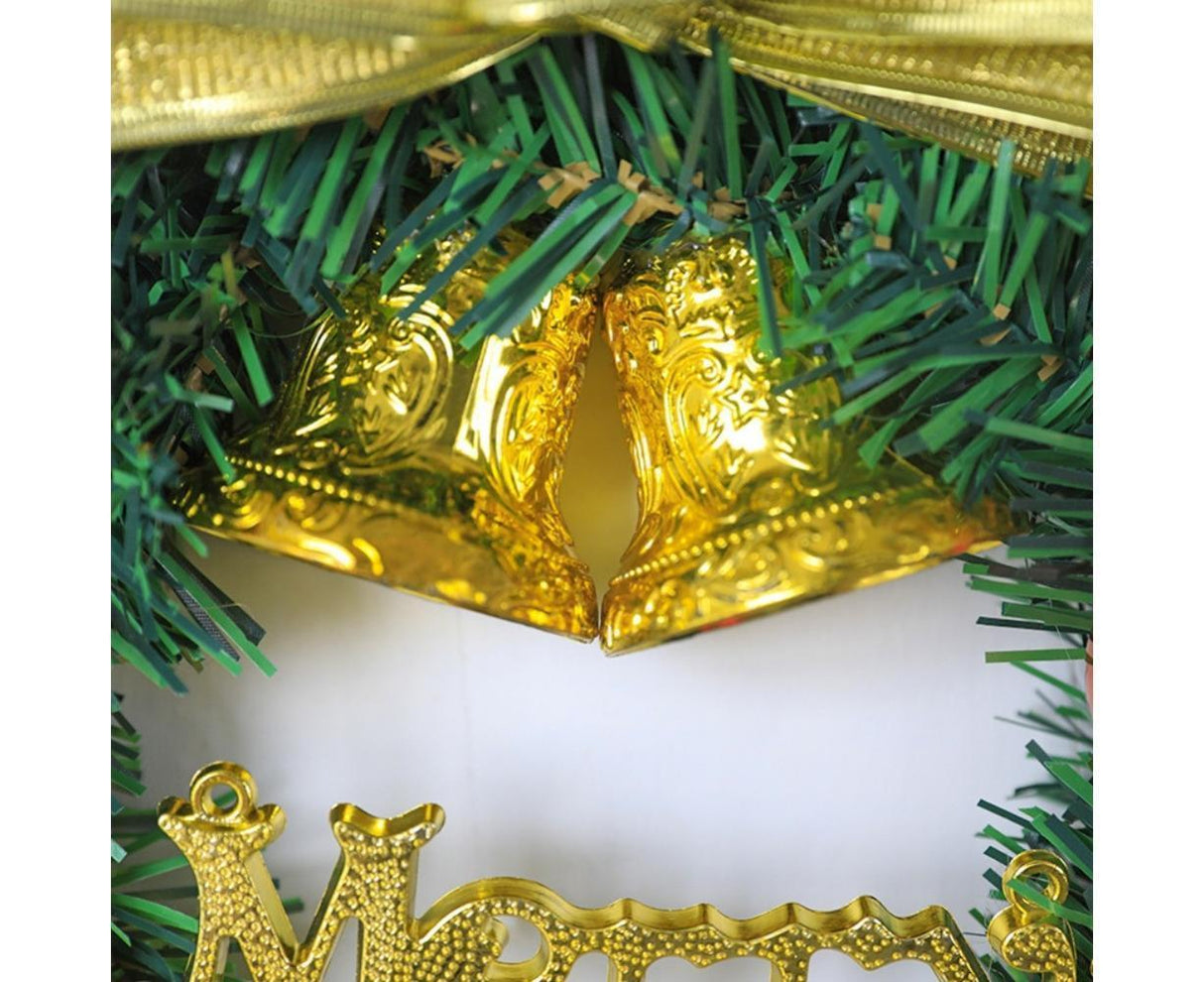 Merry Christmas Wreath 12 Inch Christmas Decorations Front Door Wreath Ornament Wall Artificial Pine Garland for Christmas Party Decor - 30CM