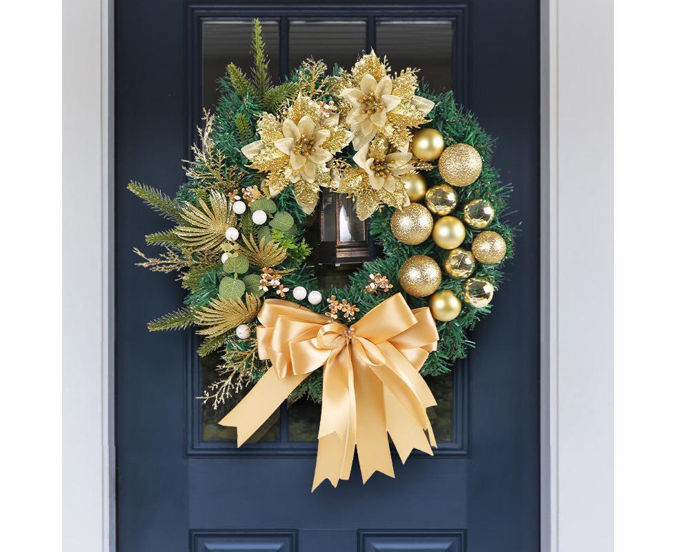 40cm Nativity Scene Christmas Wreath, Christmas Decorations, Artificial Christmas Wreath