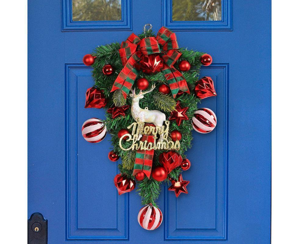 48cm Christmas Wreath, Christmas Decorations, Artificial Christmas Garland, Christmas Wall Elk Wreath