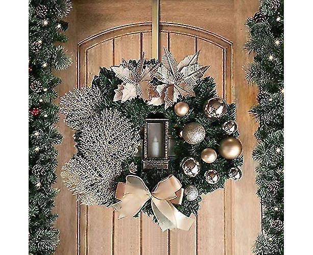 Christmas Wreath Artificial Flowers Champagne 25cm Christmas Wreaths Christmas Fireplace Wreath For Christmas Decor