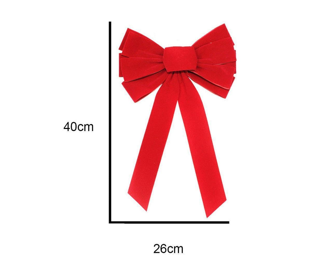 Christmas Decorations, Red Flannelette Christmas Bow