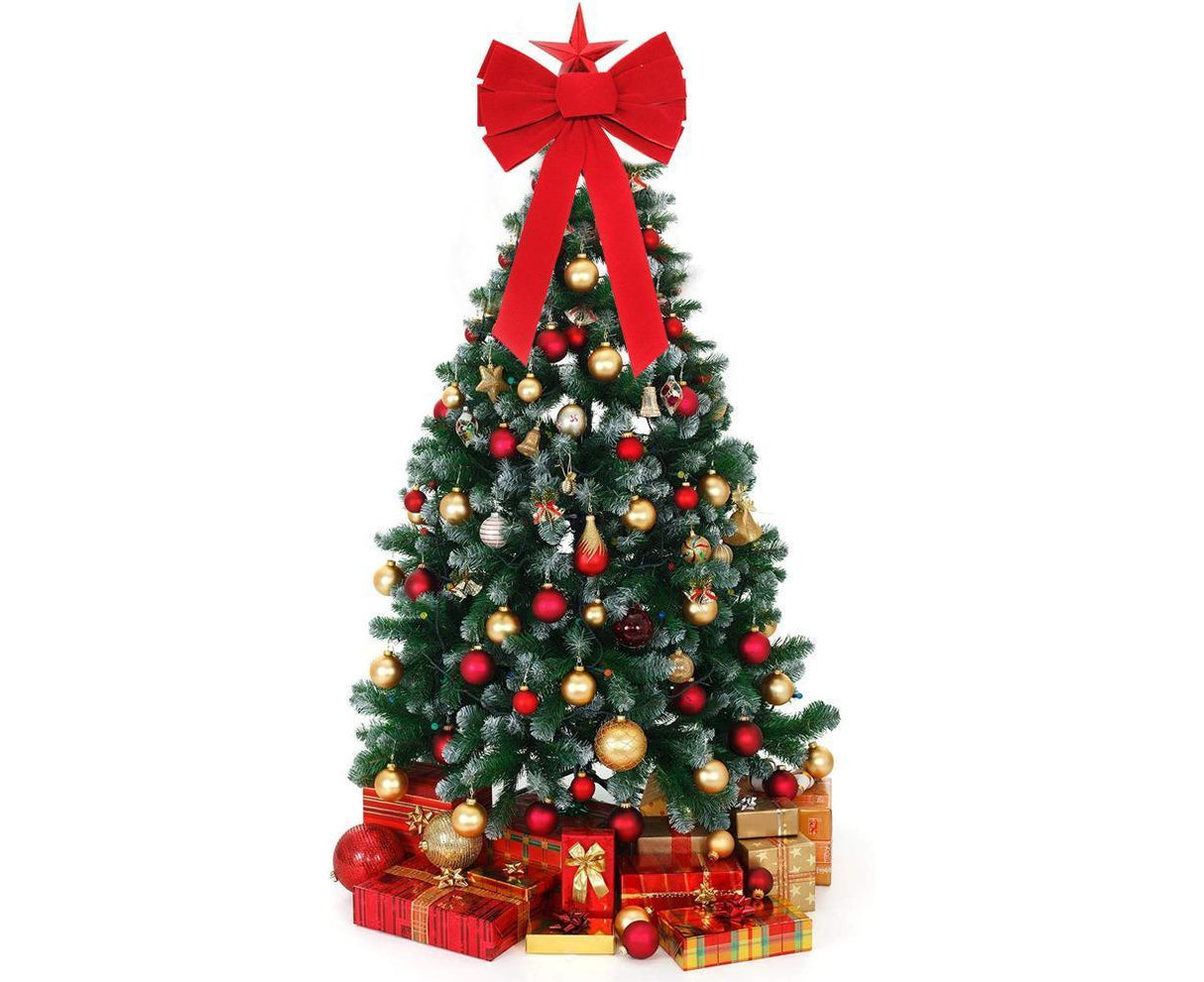Christmas Decorations, Red Flannelette Christmas Bow
