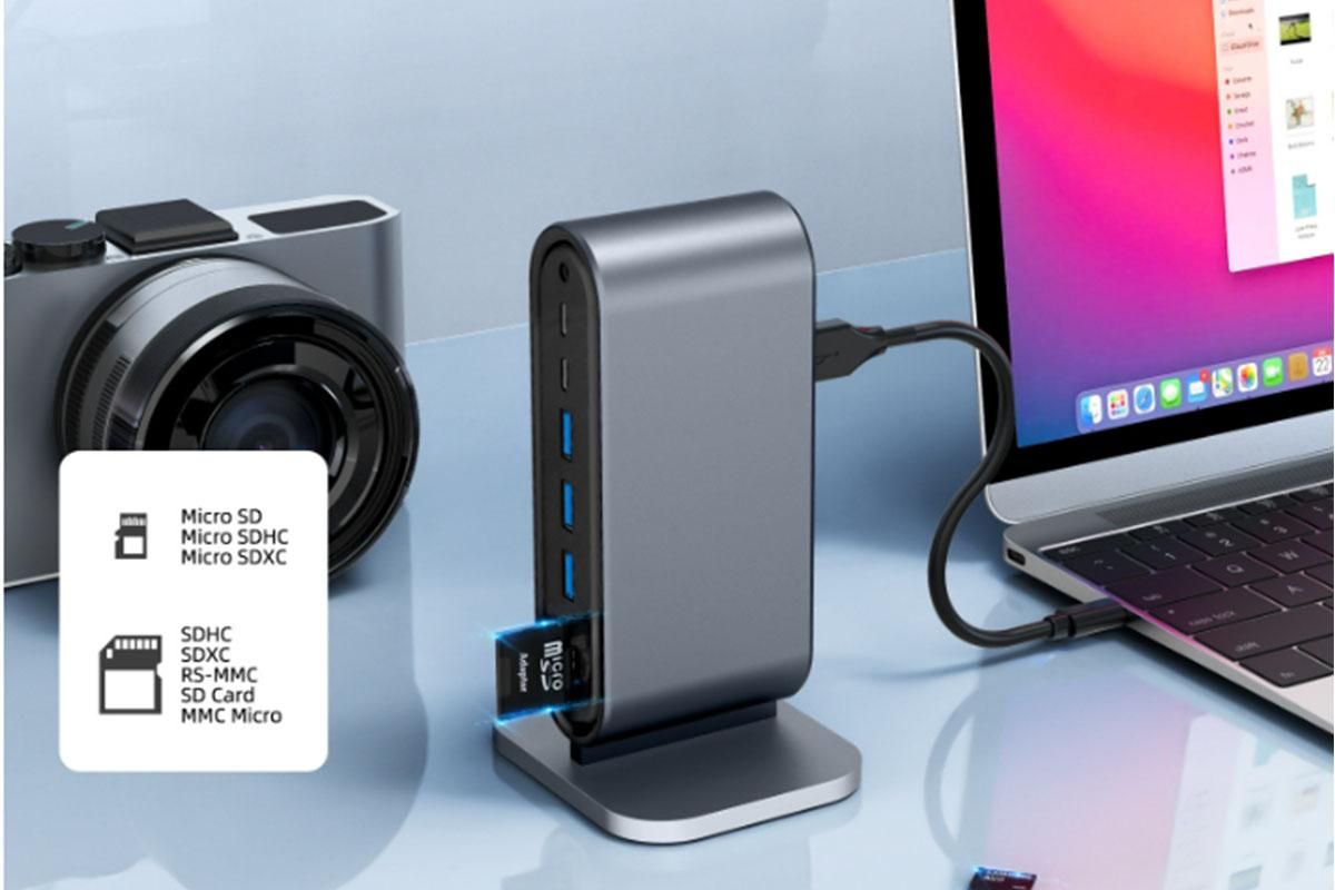 12-in-1 USB-C Hub with USB 3.0 Ports & Mini HDMI OTG Support