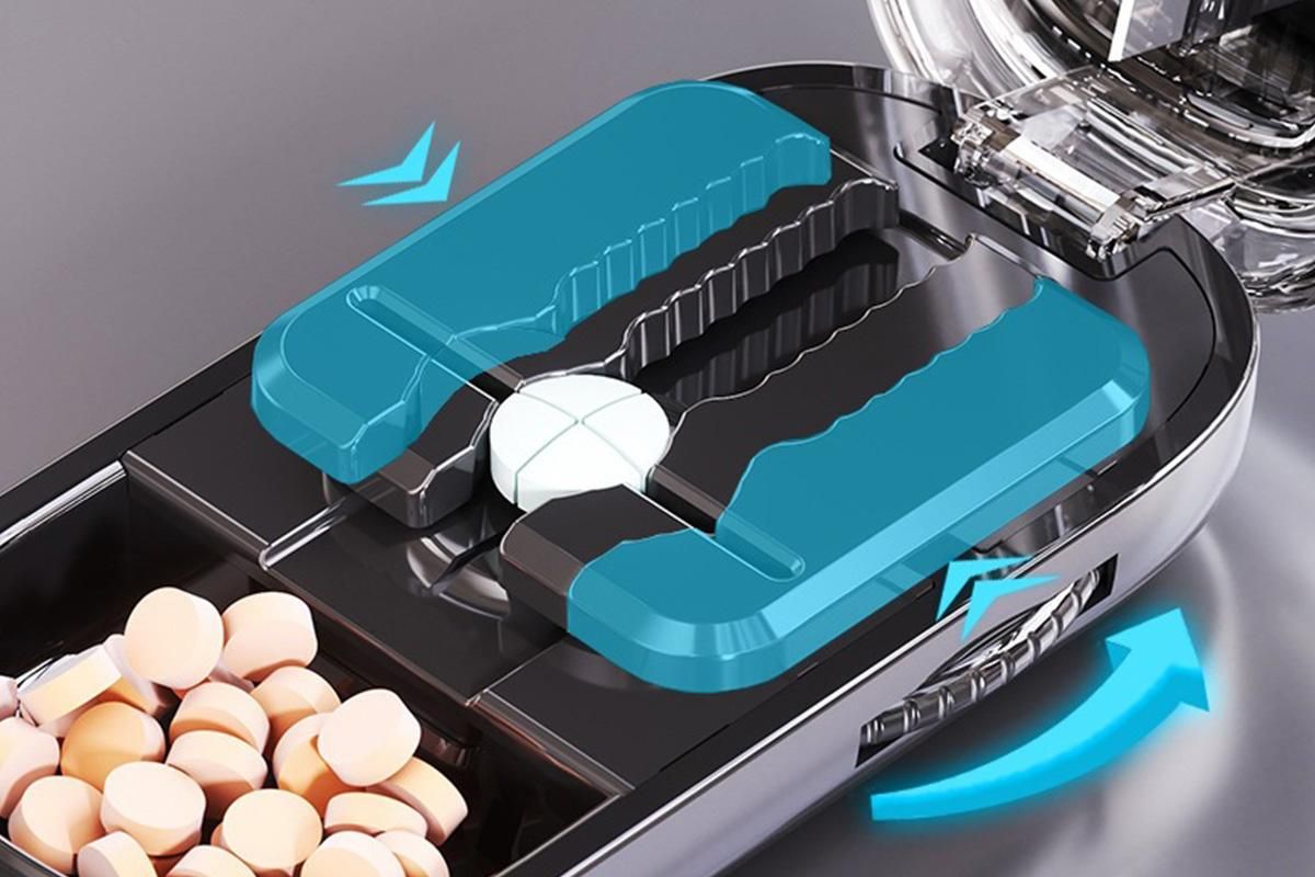 Pill Cutter Pill Splitter for Small and Tiny Pills 1/2 Adjustable Pill Organizer - Black 1/2 Pill Cutter