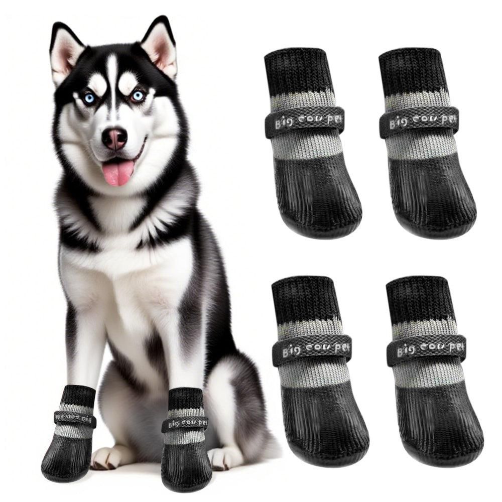 Waterproof Anti Slip Pet Shoes with Rubber Sole for Indoor and Outdoor Use Red - M