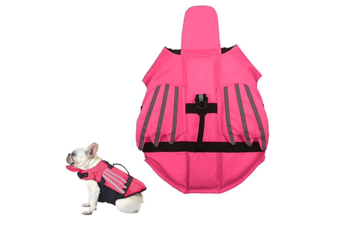 Dog Life Jacket Wings Pet Life Vest Adjustable Dog Flotation Swim Vest Blue - S