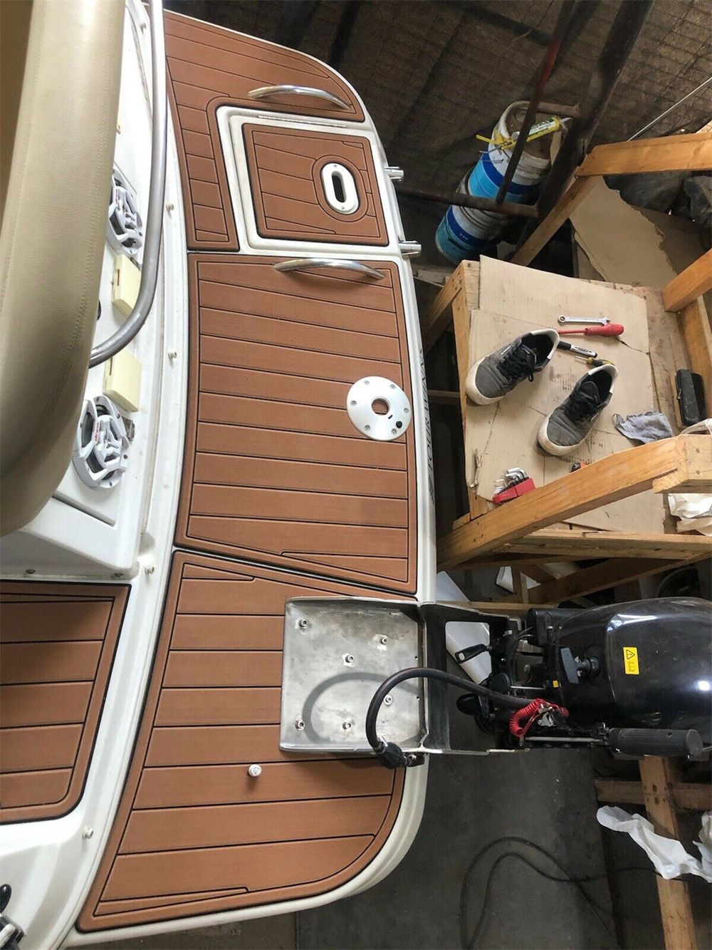 2004 Four Winns 248 Vista Swim Platform Cockpit Bow Pad Boat EVA Foam Faux Teak Deck Floor Mat SeaDek MarineMat Style Self Adhesive