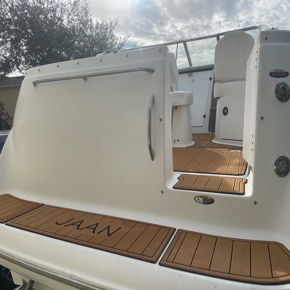 2002 Bayliner 2455 Swim Platform Cockpit Boat EVA Foam Faux Teak Deck Floor Pad Mat SeaDek MarineMat Gatorstep Style Self Adhesive