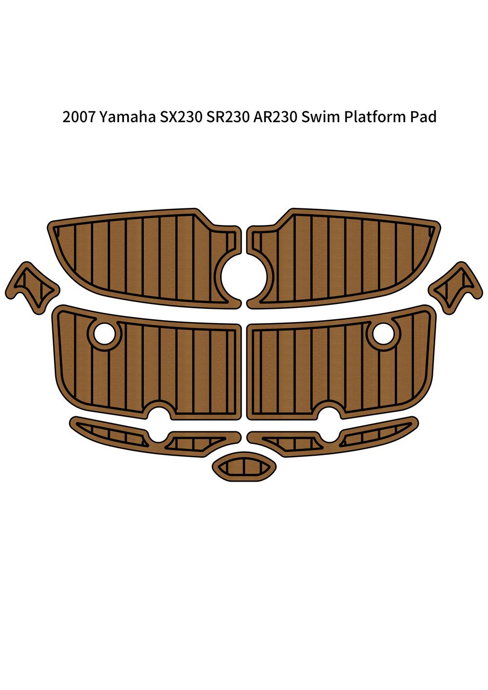 2007 Yamaha SX230 SR230 AR230 Swim Platform Pad Boat EVA Foam Teak Floor Mat SeaDek MarineMat Gatorstep Style Self Adhesive