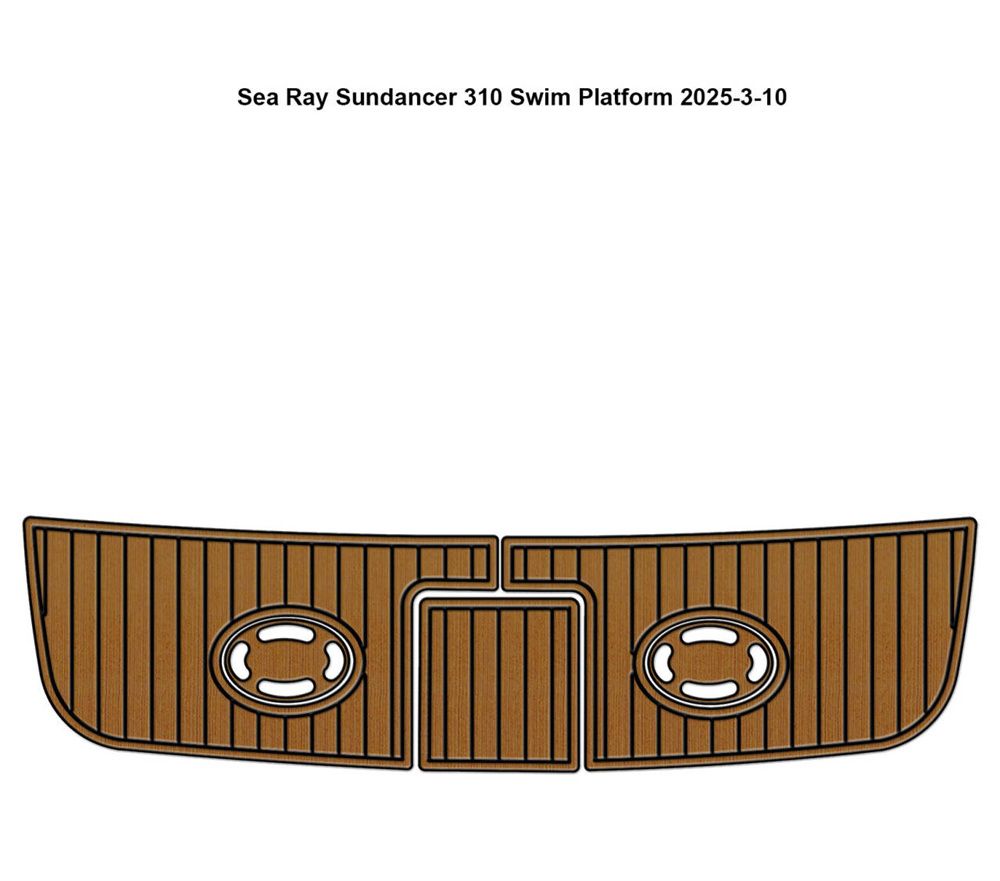 Sea Ray 310 Sundancer Swim Platform Pad Boat EVA Foam Faux Teak Deck Floor Mat SeaDek MarineMat Gatorstep Style Self Adhesive