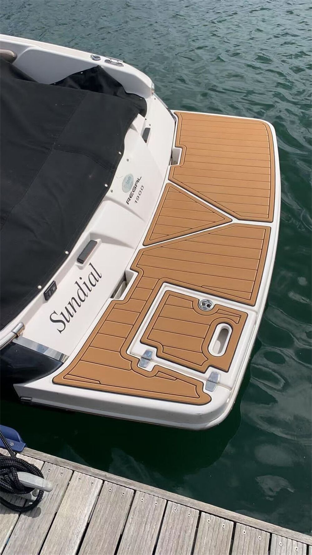2016 Regal 1900 ES Swim Platform Cockpit Pad Boat EVA Foam Faux Teak Deck Floor Mat Seadek MarineMat Gatorstep Style Self Adhesive