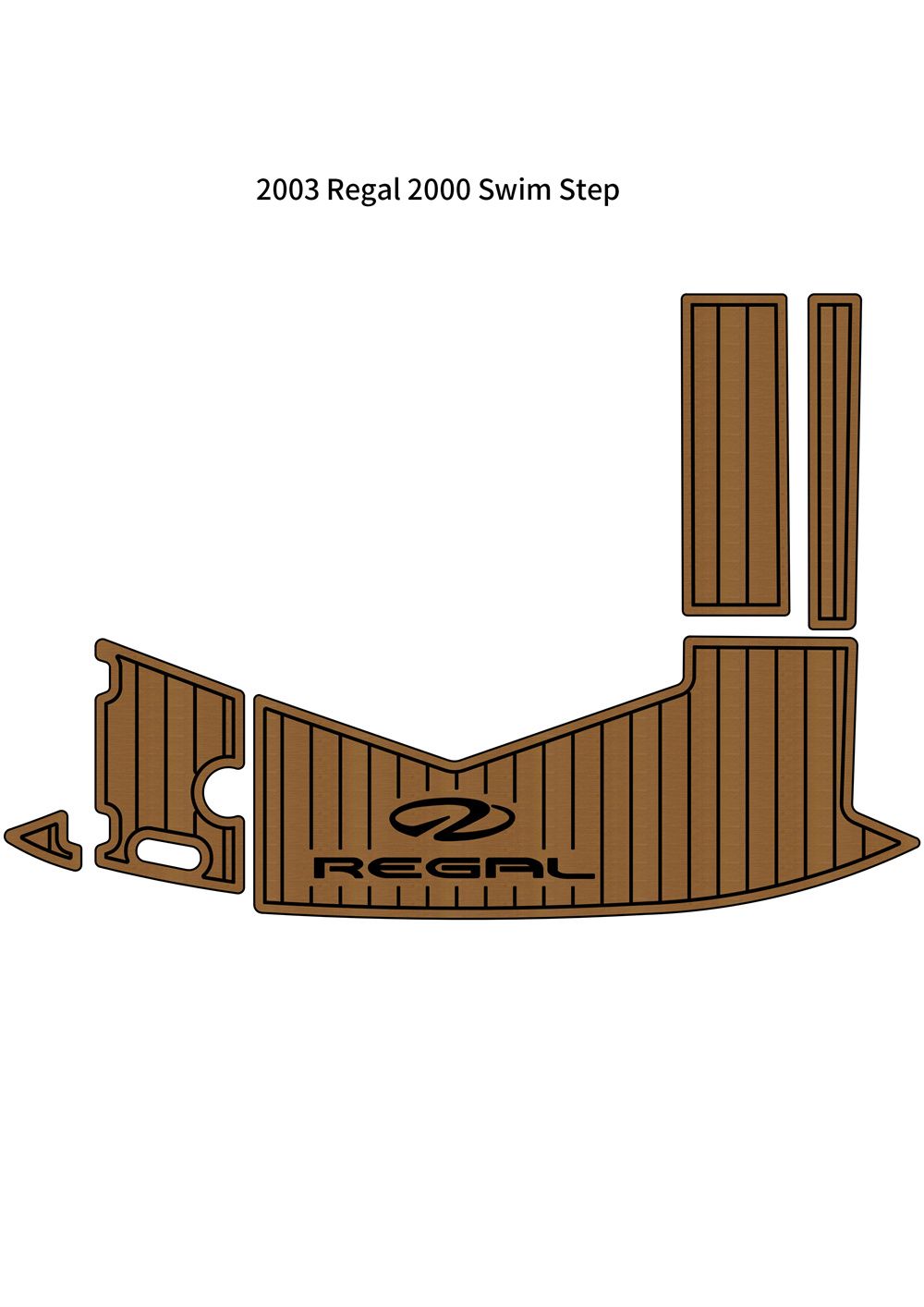 2003 Regal 2000 Swim Platform Step Pad Boat EVA Foam Faux Teak Deck Floor Mat SeaDek MarineMat Gatorstep Style Self Adhesive