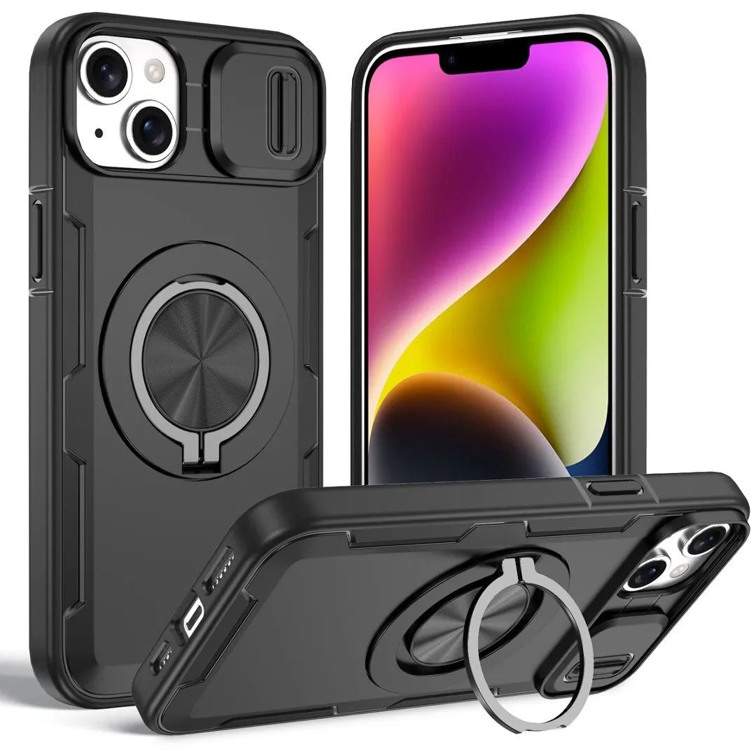 2-in-1 Magnetic Sliding Lens Case, Black for iPhone 14