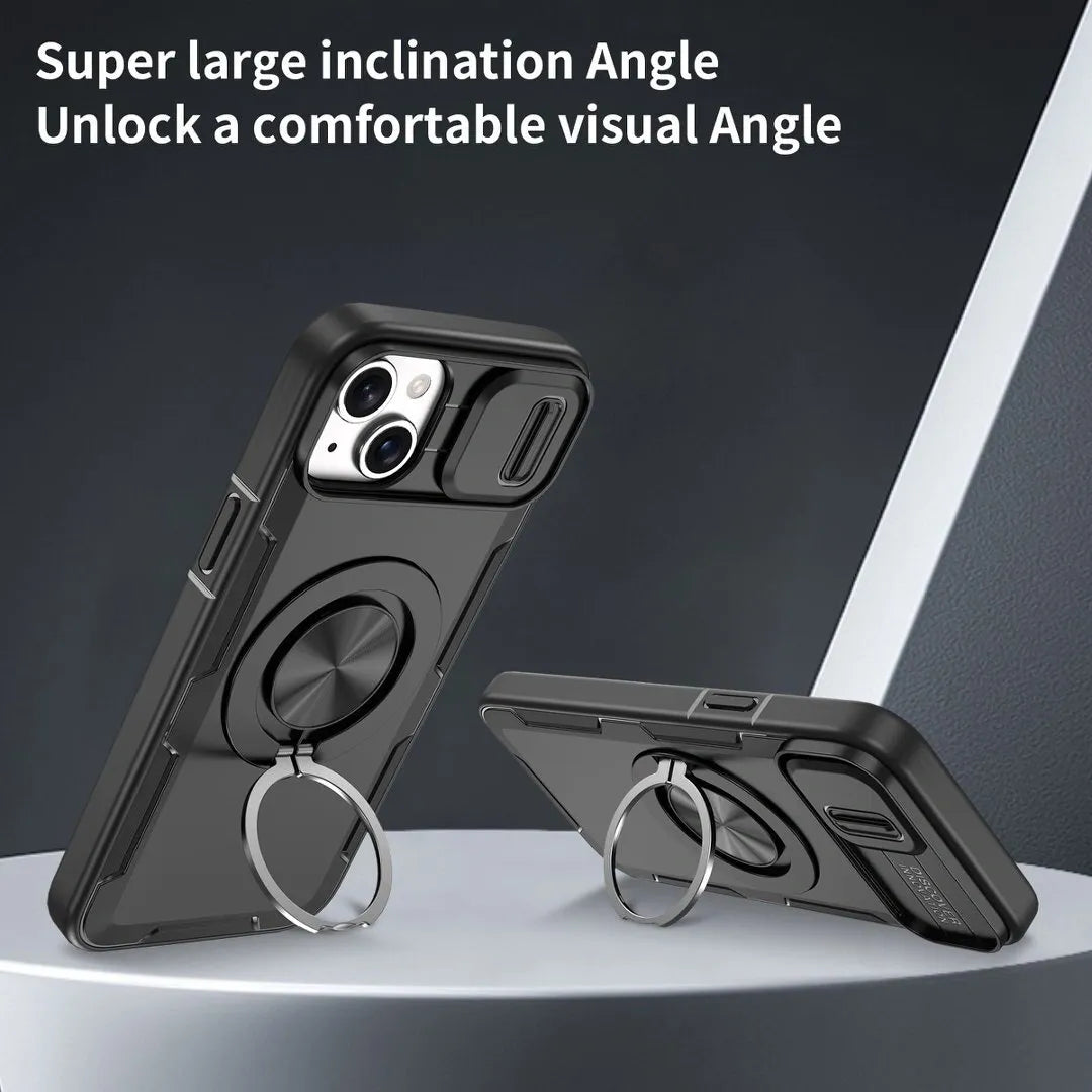 2-in-1 Magnetic Sliding Lens Case, Black for iPhone 14
