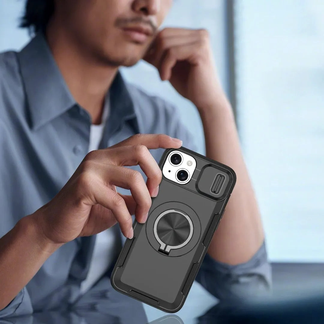2-in-1 Magnetic Sliding Lens Case, Black for iPhone 14