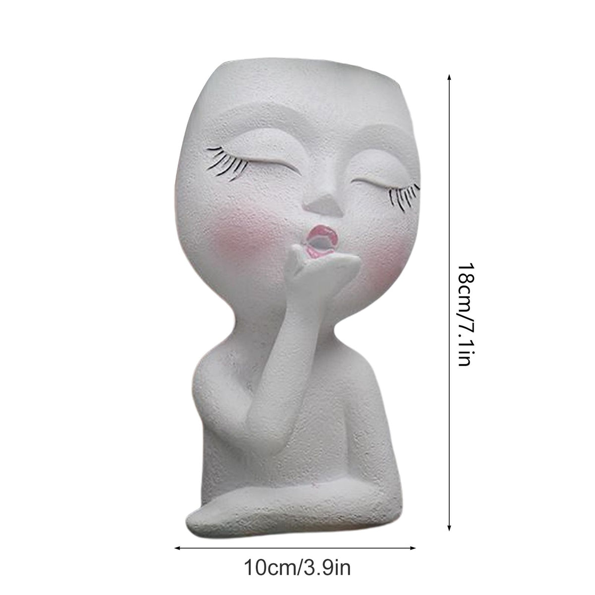 Sculpture Flower Pot Resin Portrait Flying Kiss Flower Pot Planter Pot Closed Eye Flower Pot