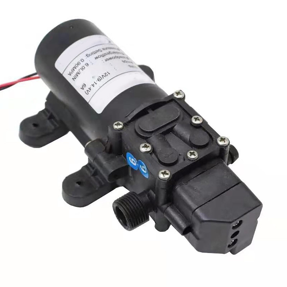 High Pressure Diaphragm Pump Smart Electric 6L Flow Rate Self Priming Pump for Car Wash Agricultural DC12V 72W