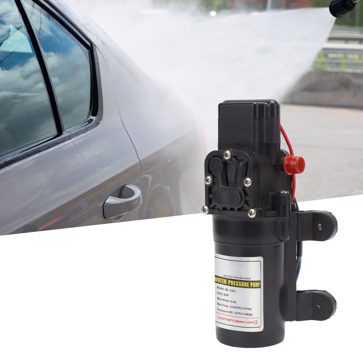 Water Pressure Diaphragm Pump Self Priming Diaphragm Pump High Pressure Water Pump for Outdoor RL 2401 24V