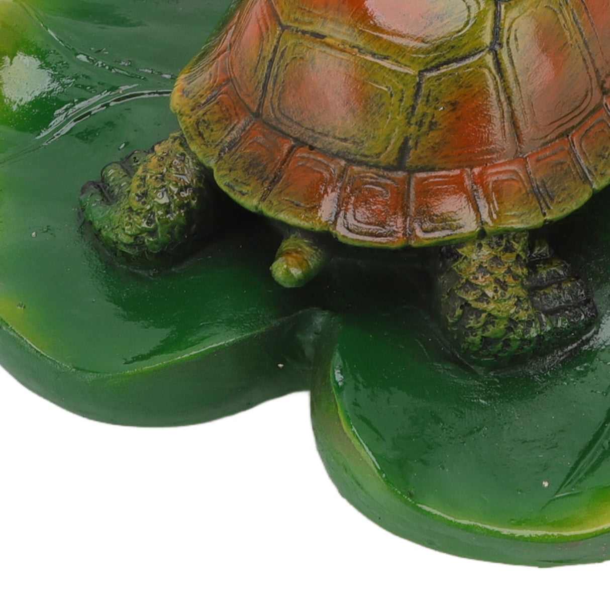Garden Animals Statues Cute Vivid Synthetic Resin Outdoor Garden Animal Figurines for Patio Terrace Home Office Space Lotus Leaf Tortoise