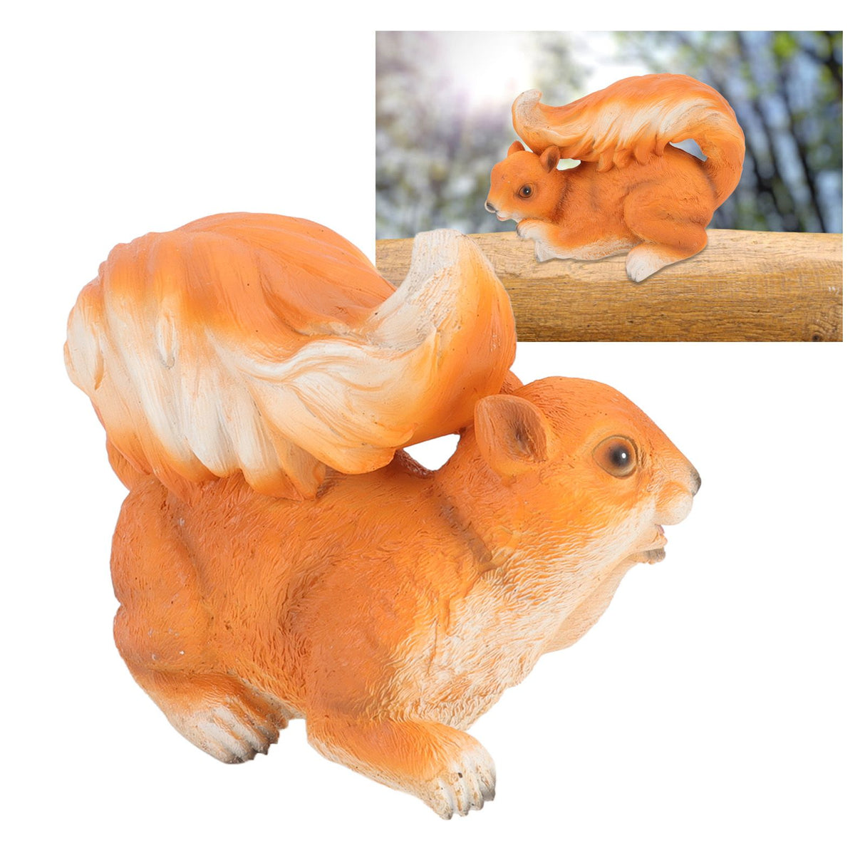 Resin Squirrel Figurine Statue Garden Landscape Decoration Animals Ornaments for Scenic Spots Courtyards Climbing Trees Red Brown Squirrel