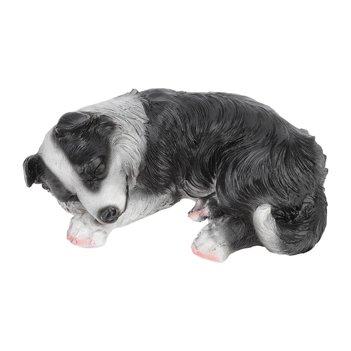 Puppy Statues Sculptures Synthetic Resin Waterproof Border Collie Statue Ornament for Garden Outdoor