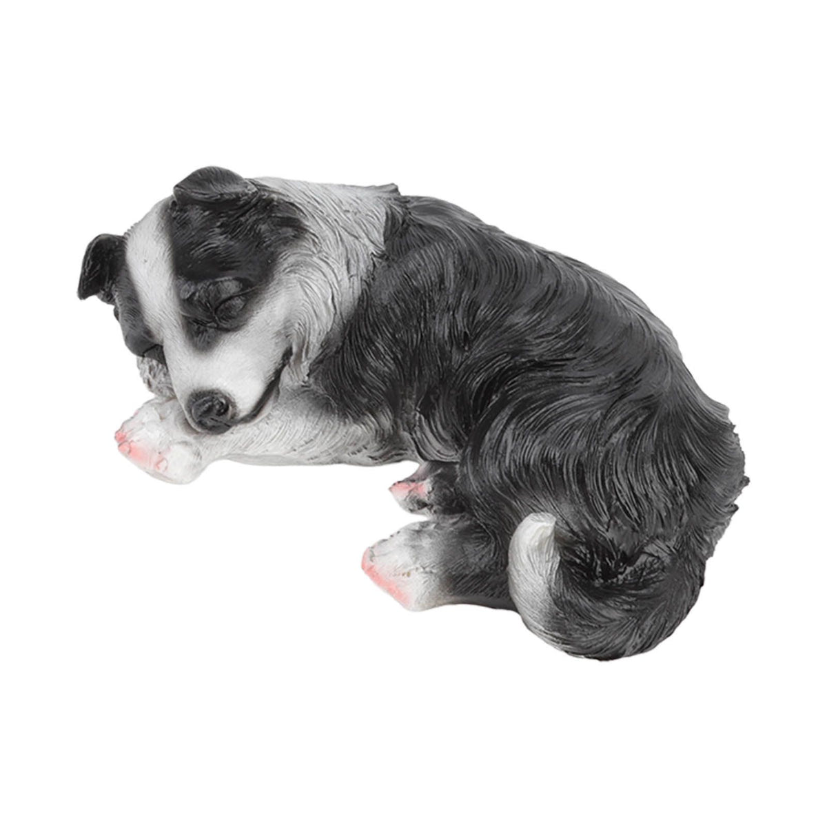 Puppy Statues Sculptures Synthetic Resin Waterproof Border Collie Statue Ornament for Garden Outdoor