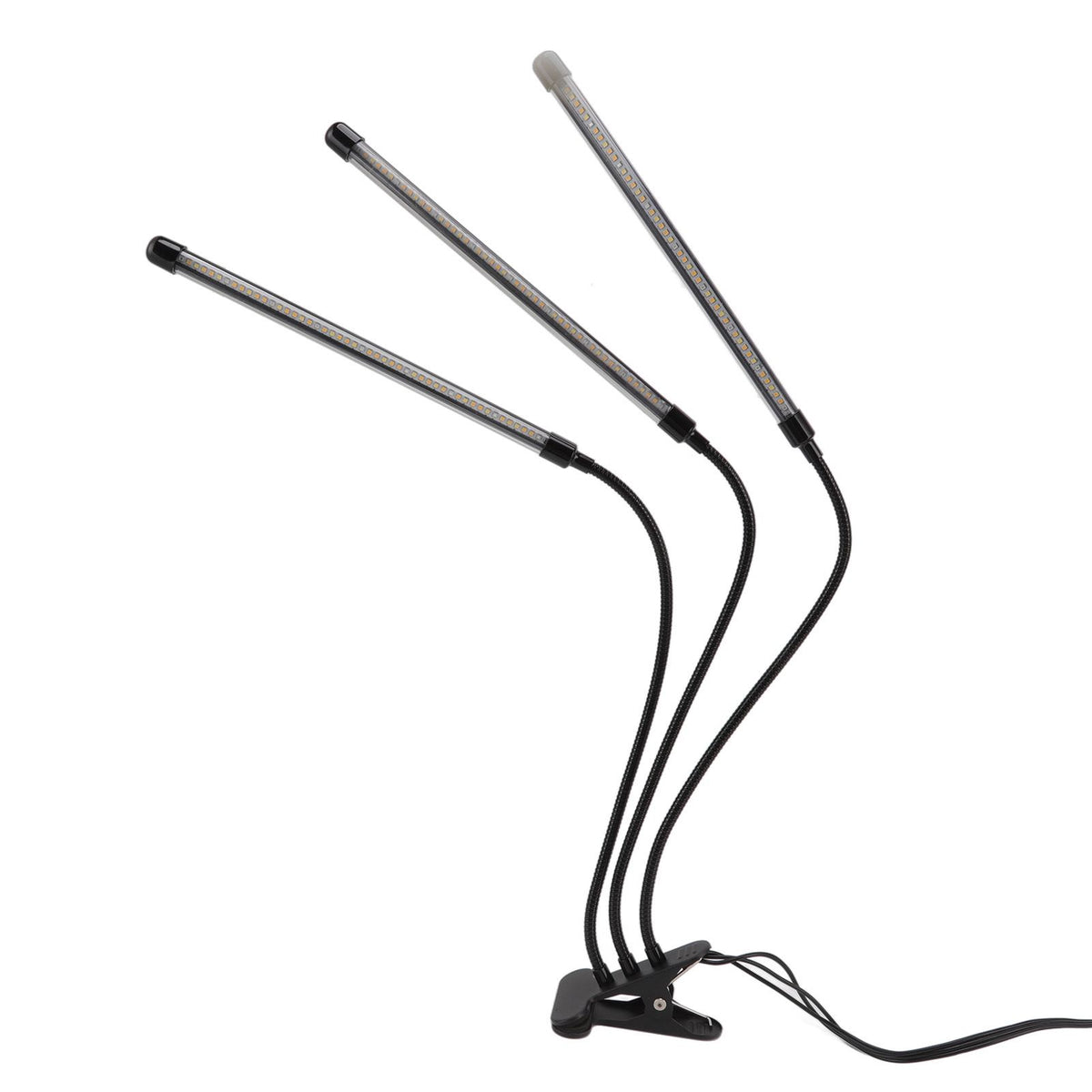 3 Head Clip Plant Light Full Spectrum Red White Warm Light 10 Level Dimmable USB LED Plant Growing Lamp with Timer