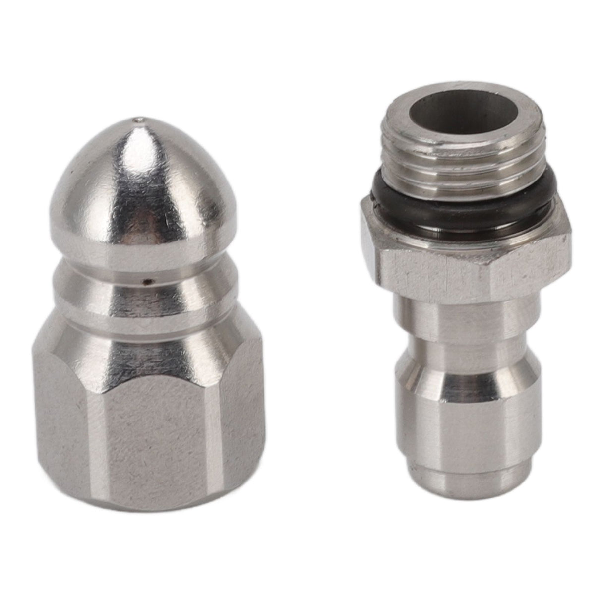 G1/4 Inch Stainless Steel High Pressure Washer Drain Sewer Cleaning Pipe Jetter Spray Quick Plug Drain Hose Nozzle