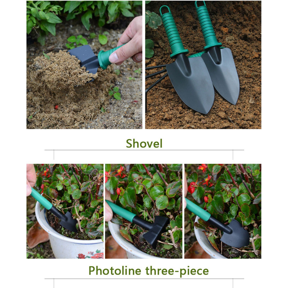 Potted Plant Pruning Shovel Kit Garden Planting Weeding Set Bonsai Trimming Garden Tools Green 10 PCS